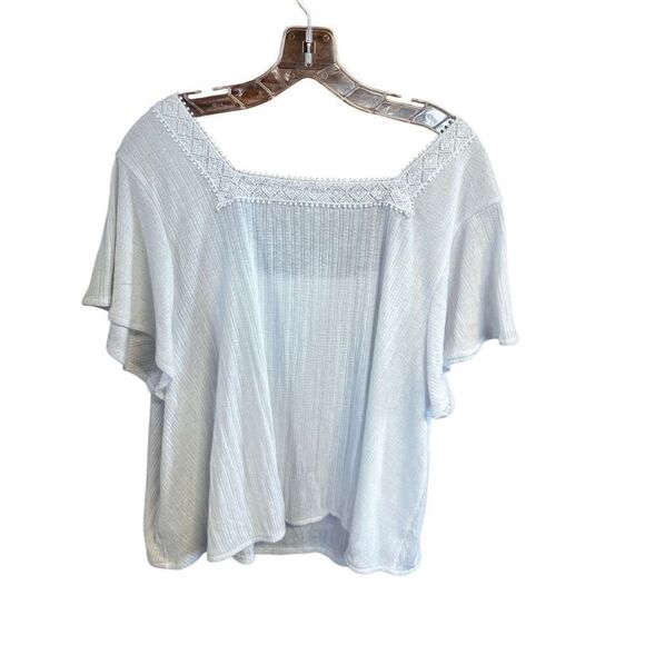 Old Navy White/ embroidery trim,  Knit Top Sz 2XL NWT - Picture 2 of 8